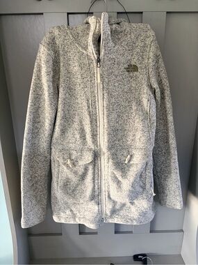 The North Face Light Heather Gray Sherpa Fleece Jacket